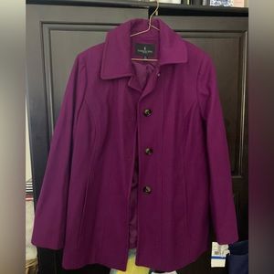 London fog magenta wool blend coat xl